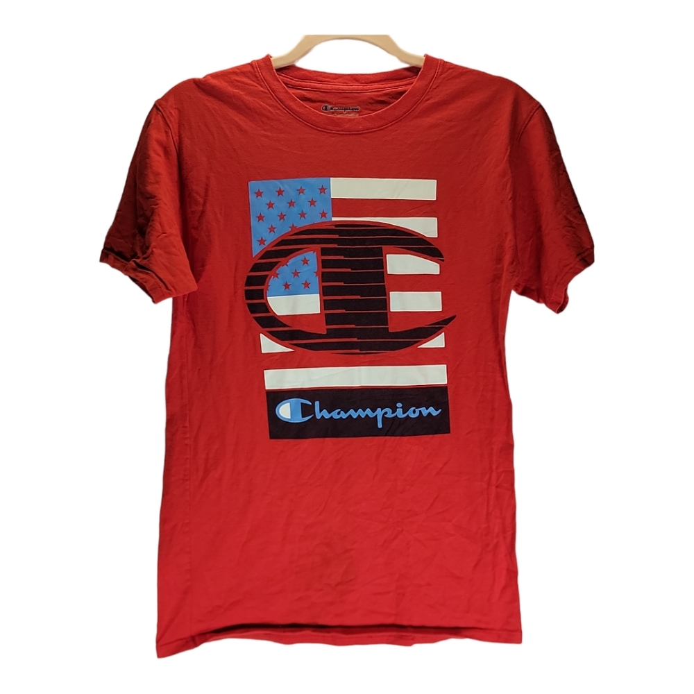 Champion Men's Small American Flag T-shirt